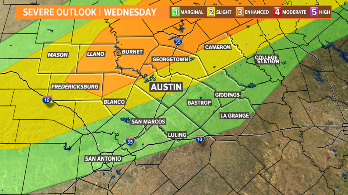 Round 2: Strong to severe storms possible Wednesday afternoon through ...
