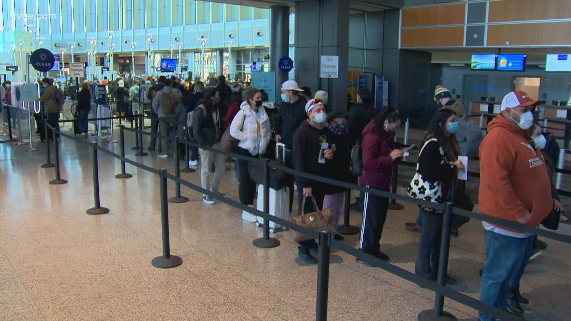 Hundreds of flights were canceled across the nation Thursday and Friday due to the winter storms.