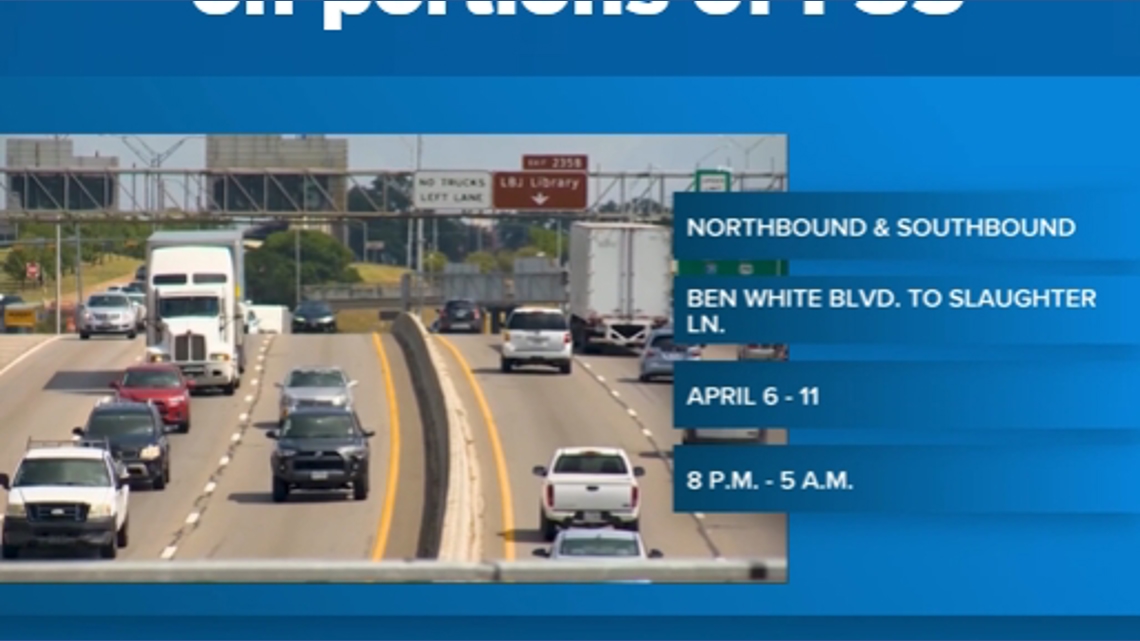 Nightly lane closures happening this week on portions of I-35 | kvue.com