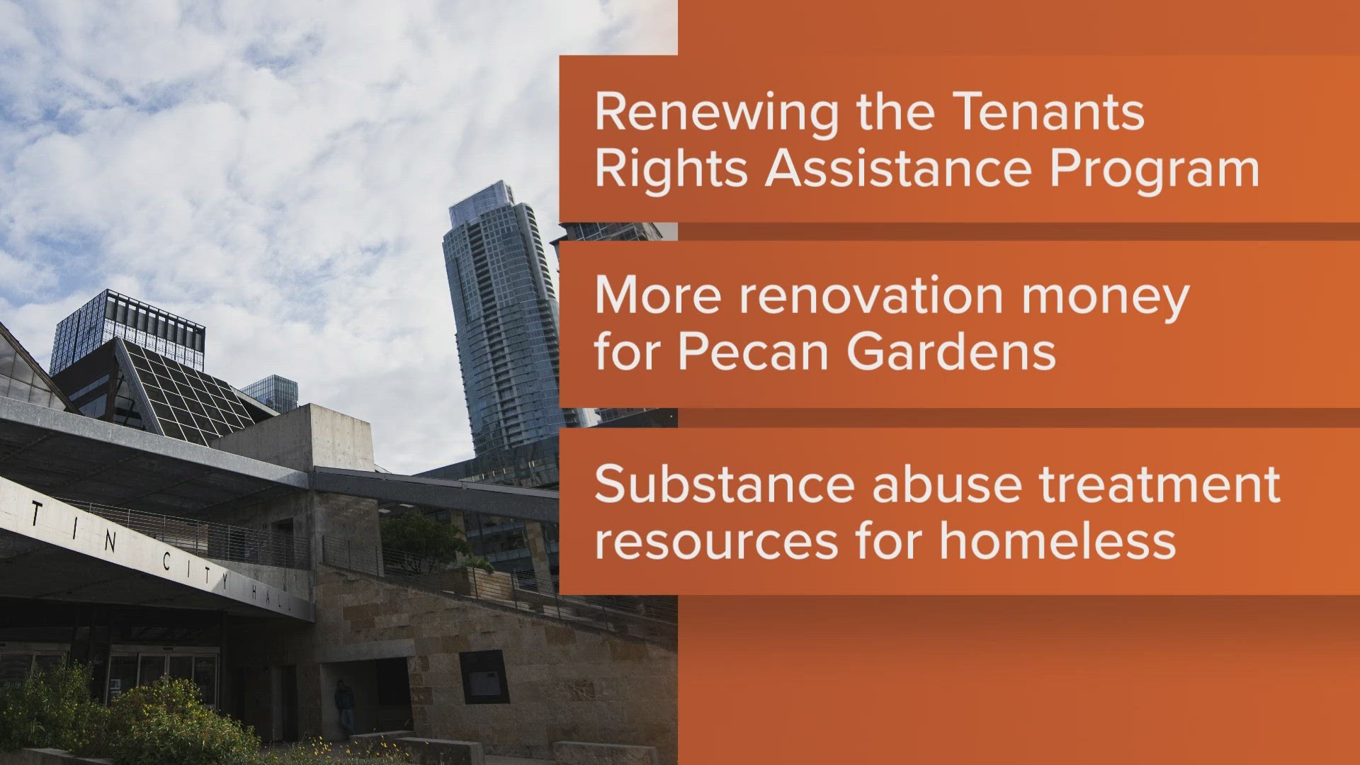 Thursday's Austin City Council meeting agenda is full of items to address housing in the city.