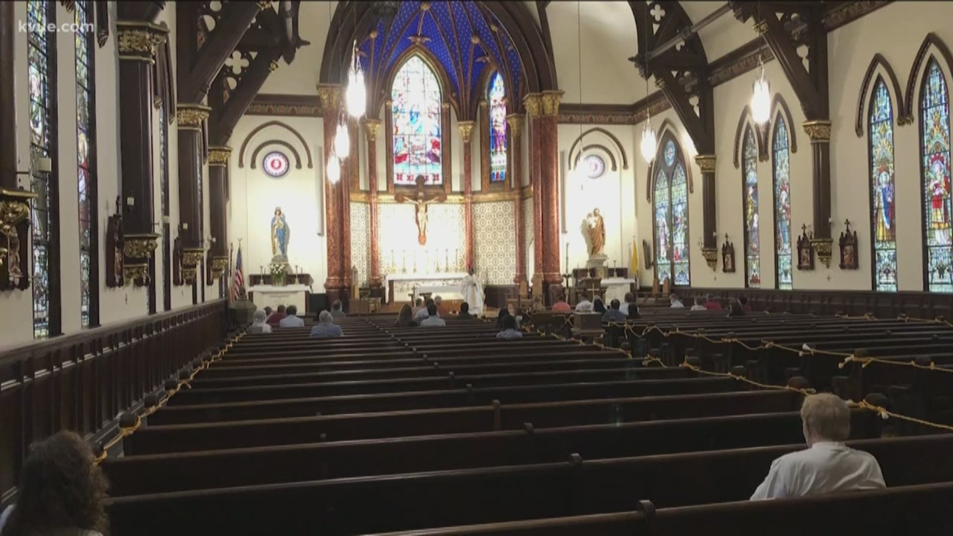 Austin-area Catholic churches started holding Mass today with up to 25% occupancy.