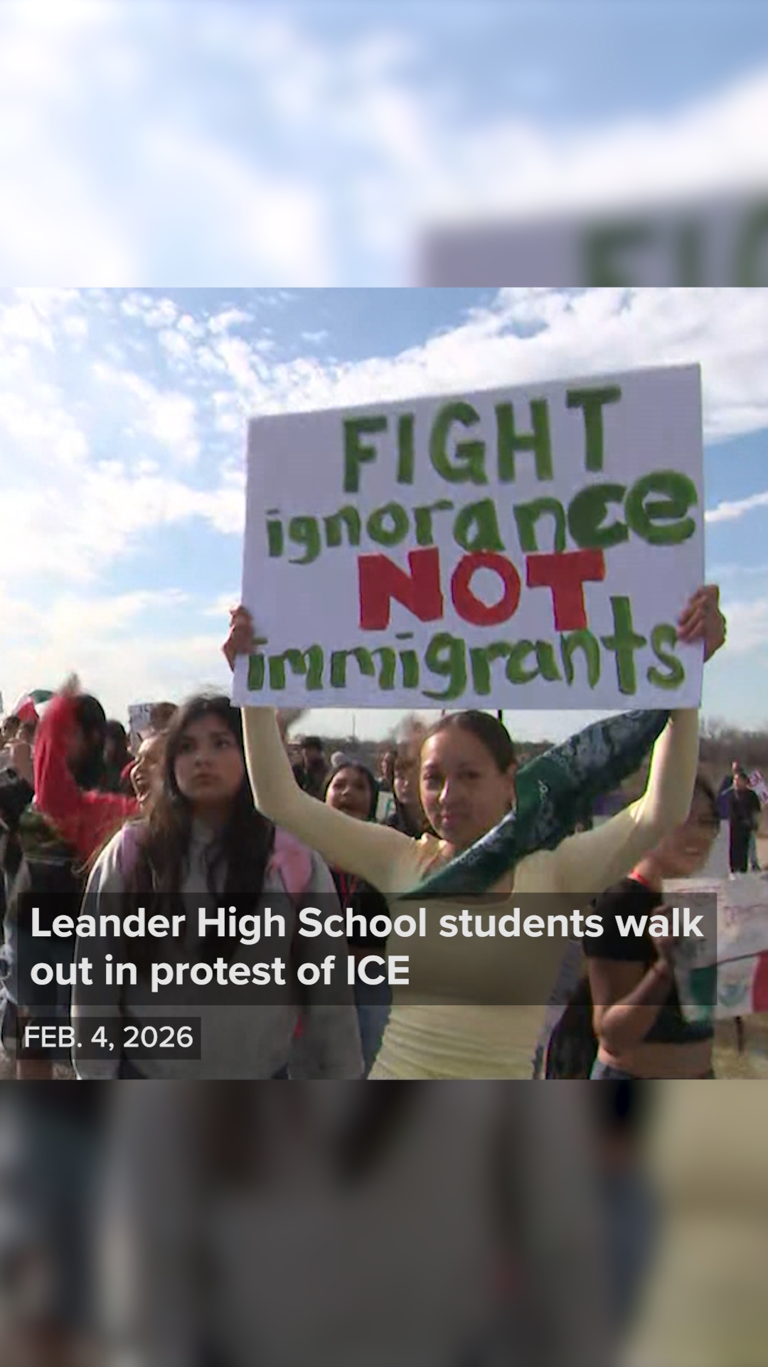 Leander High School students walk out in protest of ICE | kvue.com