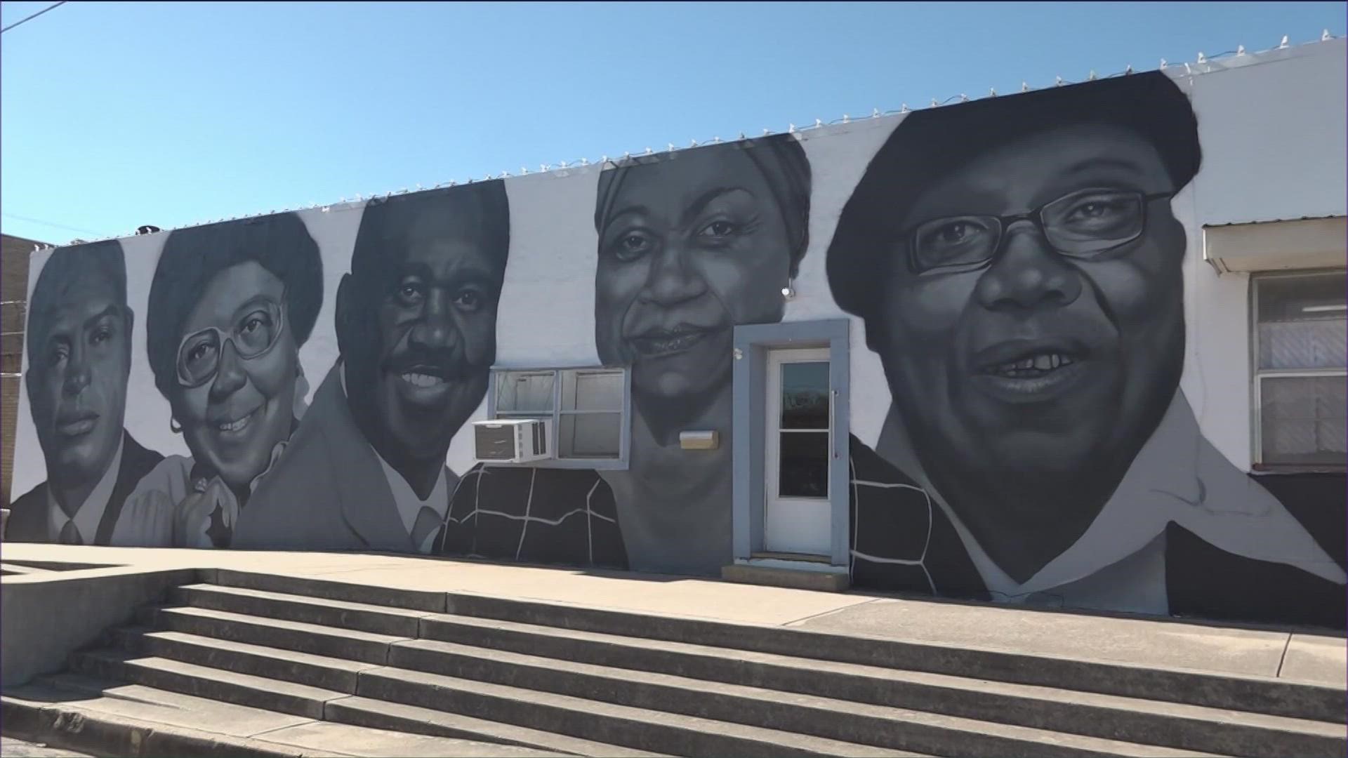 The mural is located at the corner of Main Street and Central Avenue and recognizes Black community leaders, both deceased and living.