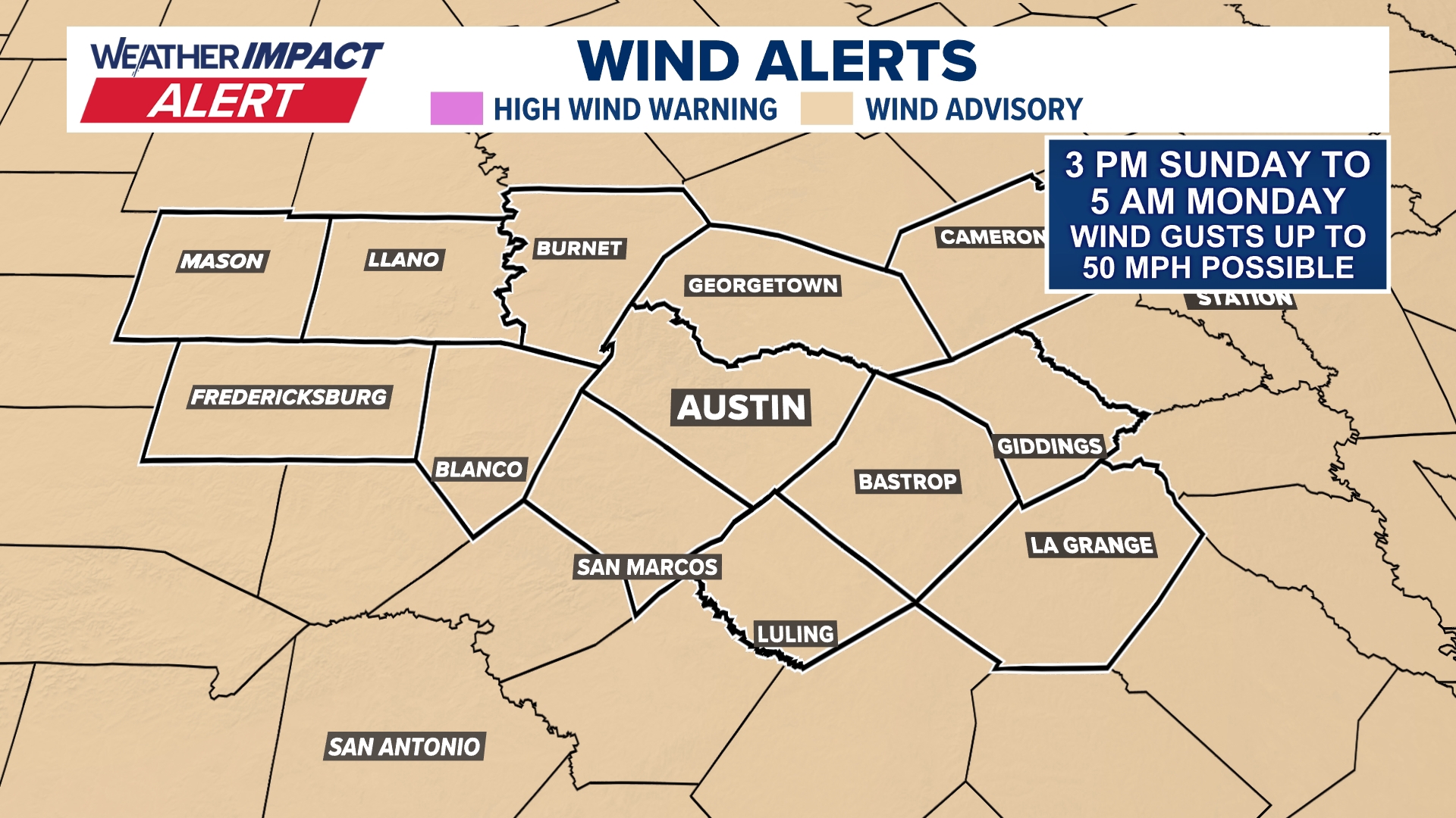 Central Texas faces wildfire threats amid powerful winds and dry air ...