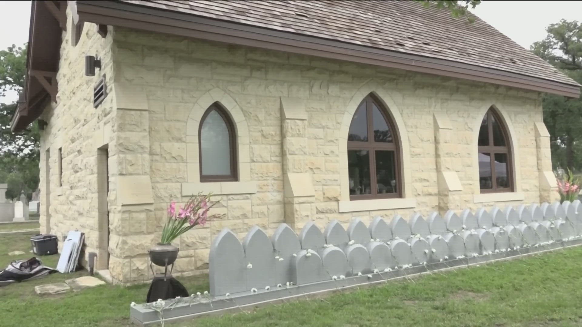 In 2016, the remains for 36 people were discovered under the Oakwood Cemetery chapel during a restoration project. The unidentified bodies were exhumed and reburied.