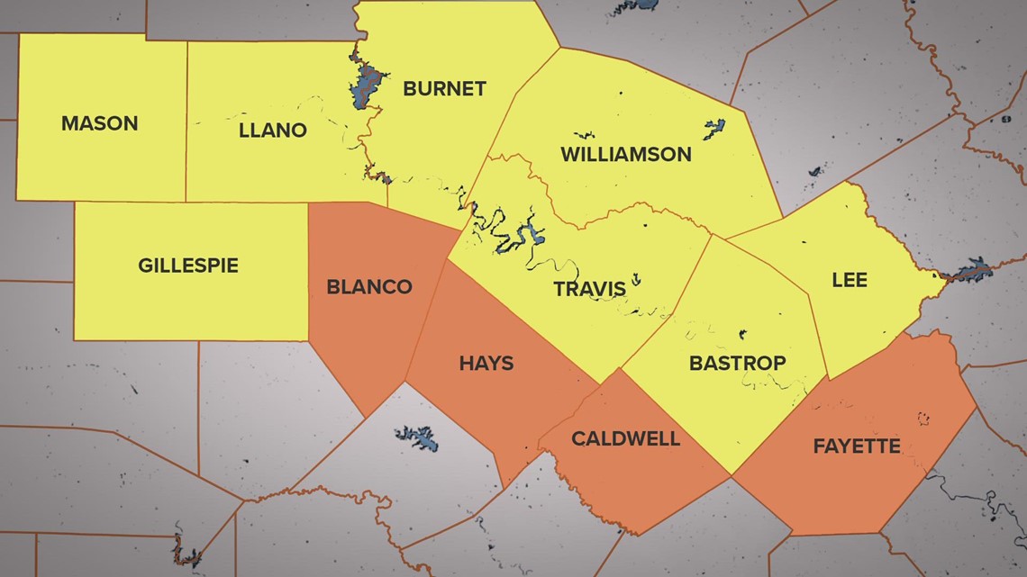 Four Central Texas counties at 'high' COVID-19 risk