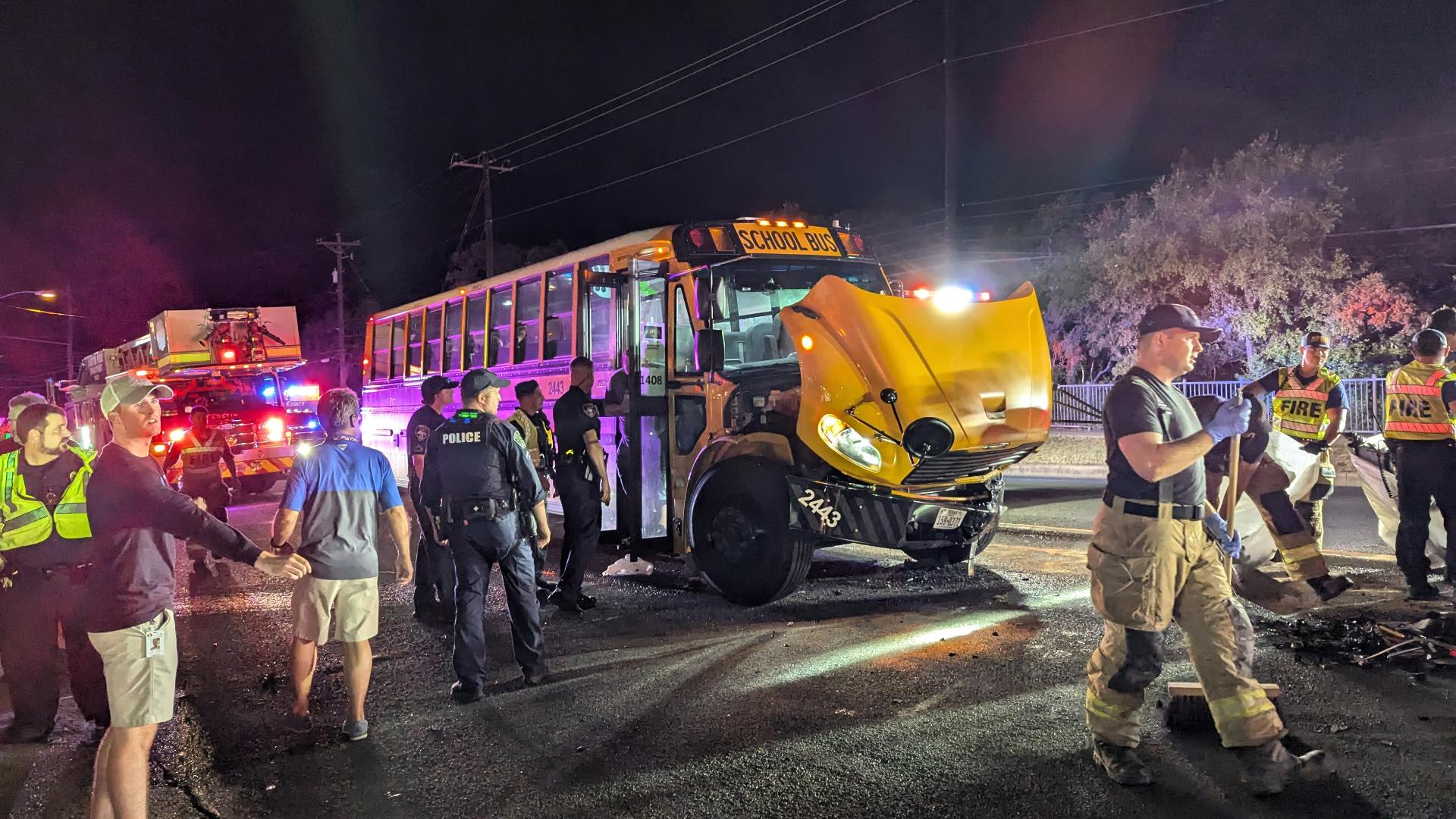 Two Austin ISD school buses were involved in a crash, according to McCallum High School's principal. No students or bus drivers were seriously hurt.