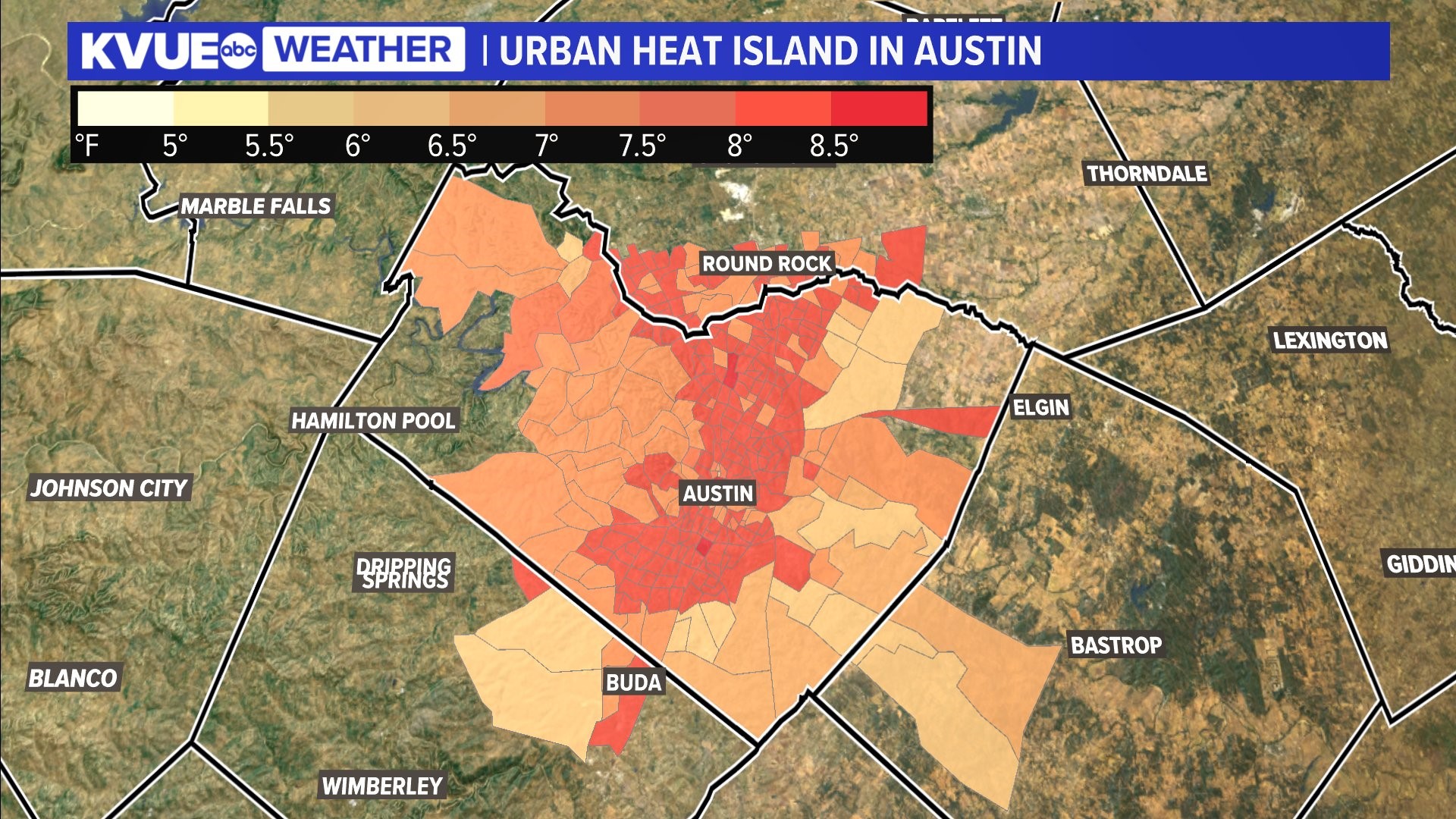 Austin, Texas, weather Explaining the urban heat island effect