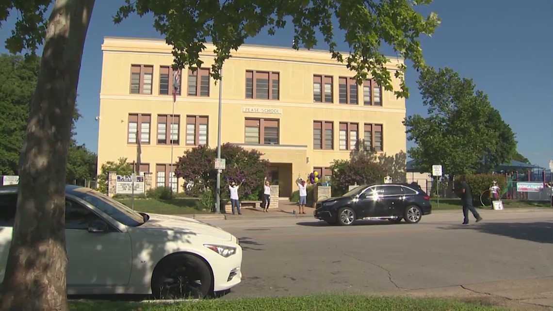Pease Elementary School holds farewell parade