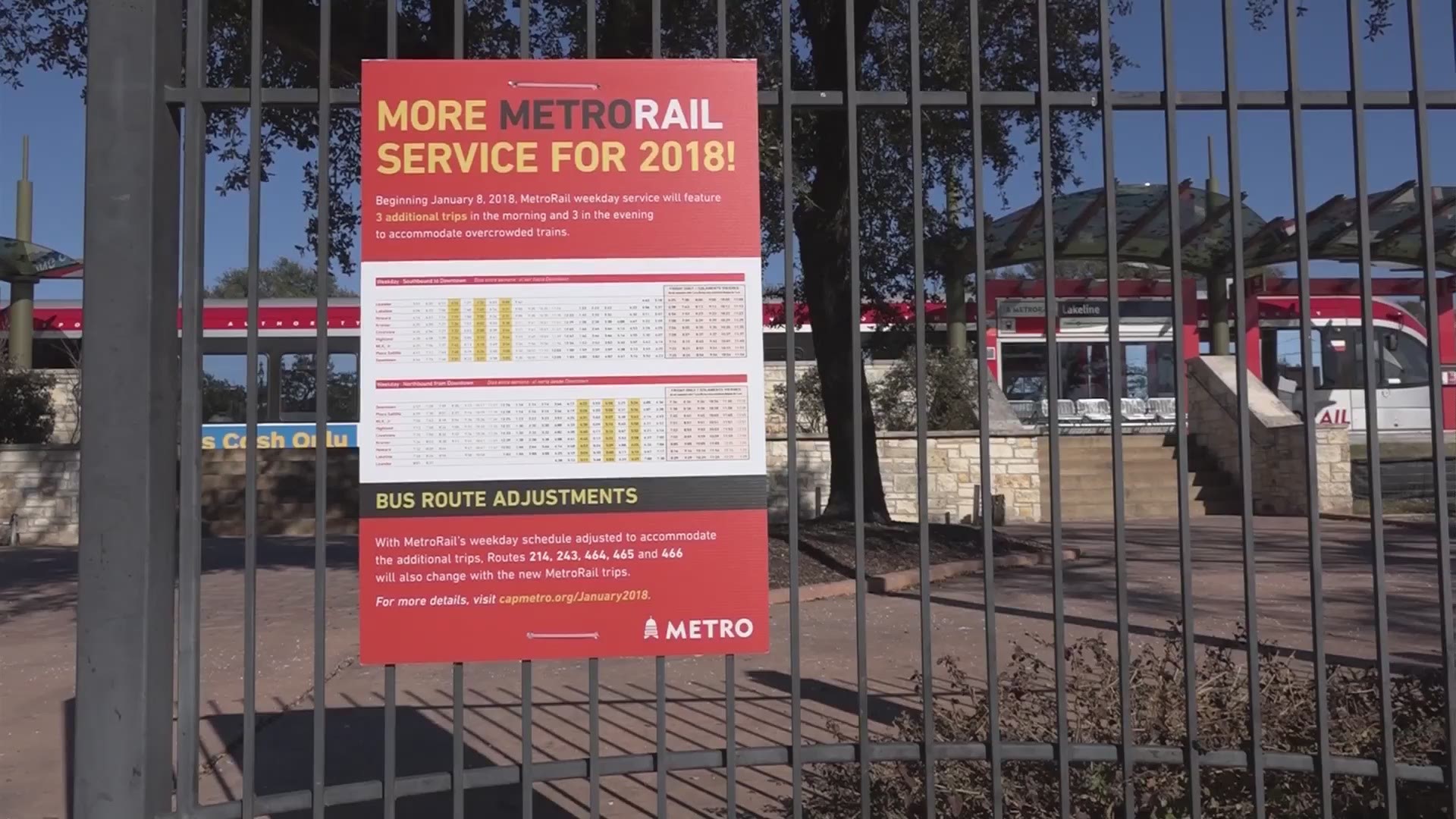 Commuters using Capital Metro will notice major changes starting Sunday. The transit service is adding trips to its MetroRail line and on its commuter buses.