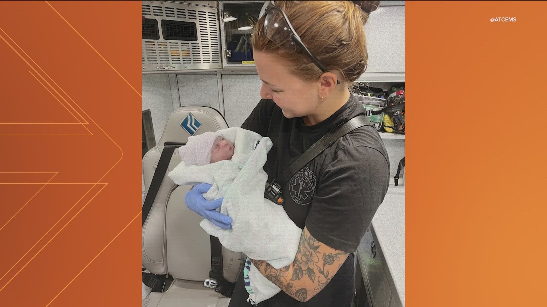 Austin-Travis County EMS medics arrived just in time to help a mother delivery her baby.