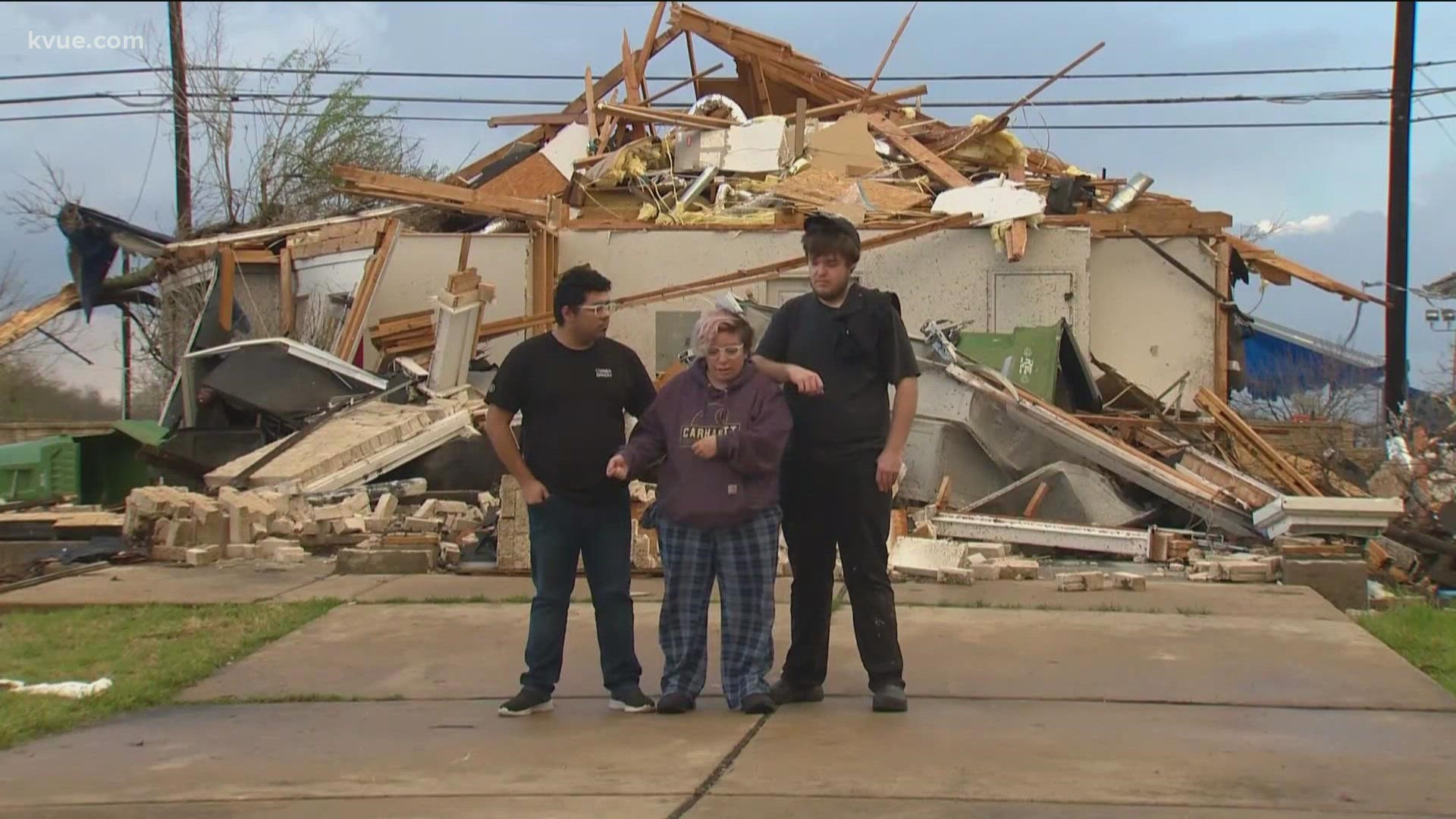 One woman is giving thanks to those who helped pull her from the rubble of her own home.