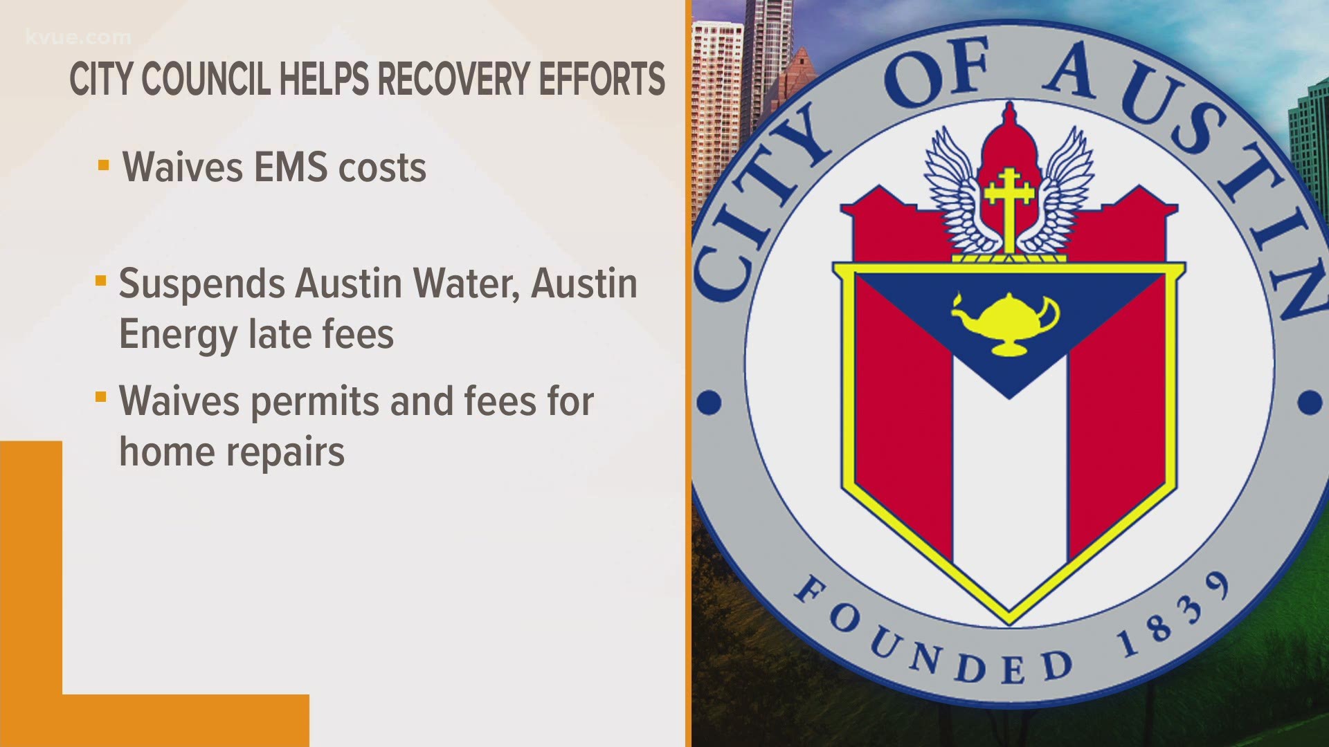 The Austin City Council passed a resolution to waive costs for people who received EMS help during the winter storms.