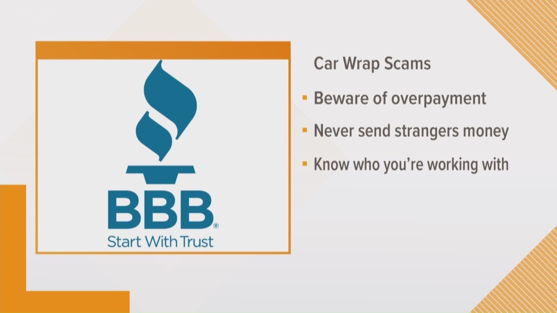 Scammers are using the lure of fast, easy money to trick consumers with car wrap scams. To explain is Carlos Villalobos with the Better Business Bureau.