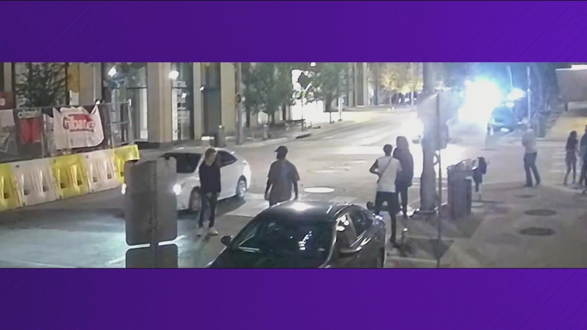 Austin police have released new video that investigators hope will help them identify a person wanted for killing a man in Downtown Austin over the weekend.
