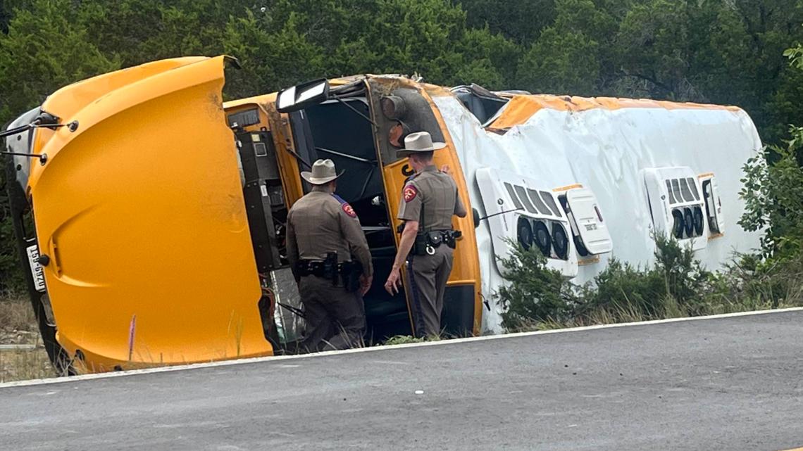 Leander ISD school bus involved in rollover crash; injuries reported