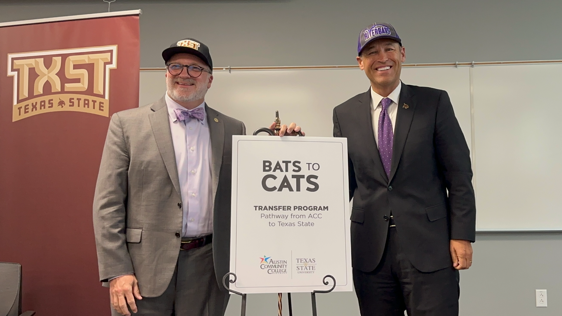 Through their "Bats to Cats" partnership ACC and Texas State University are making it easier for students to transfer from the college to the university.