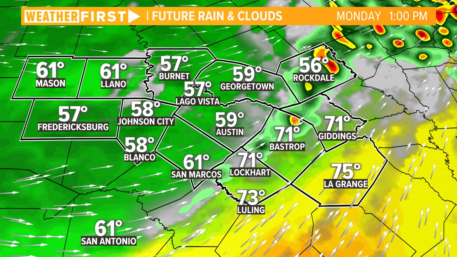 Austin, TX weather forecast Storms possible to start the week