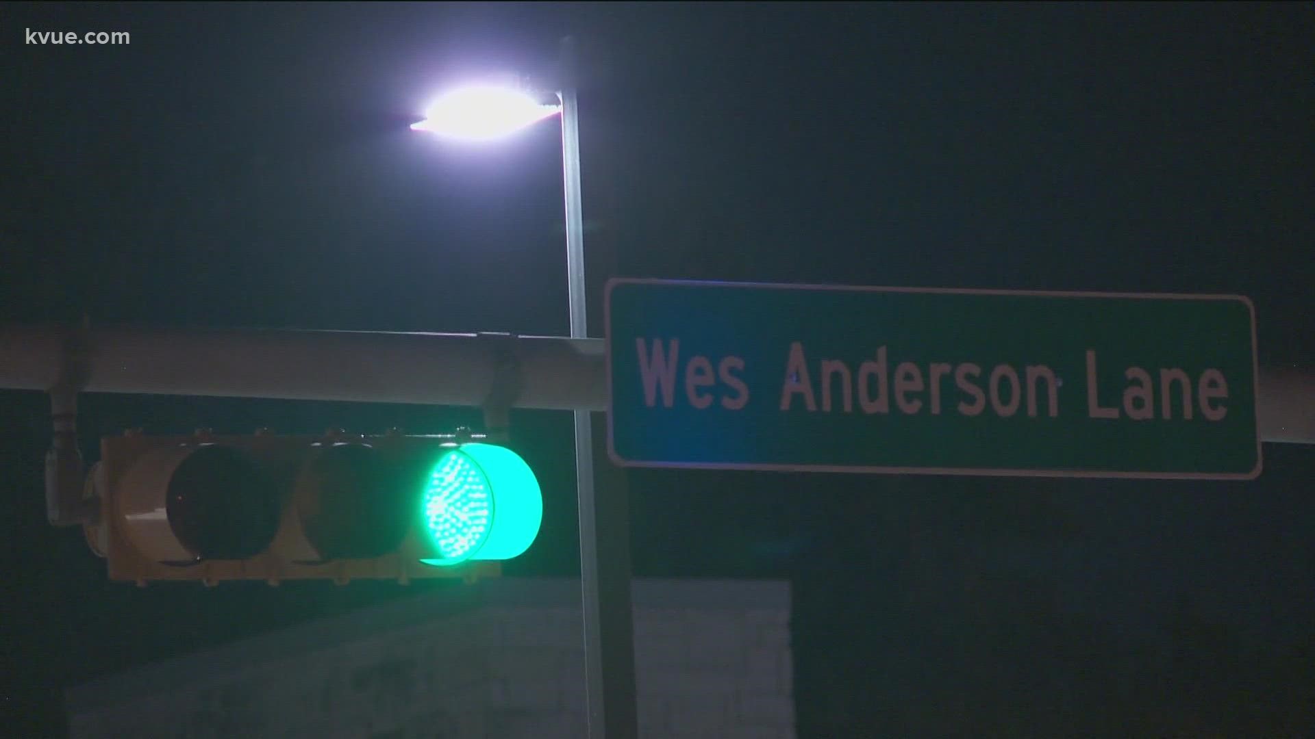 In honor of "The French Dispatch," West Anderson Lane has temporarily become "Wes Anderson Lane."
