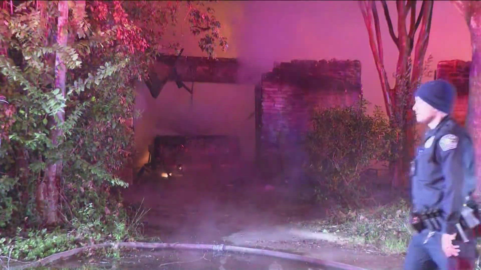 A man and his dog escaped a house fire in southeast Austin early Thursday morning.