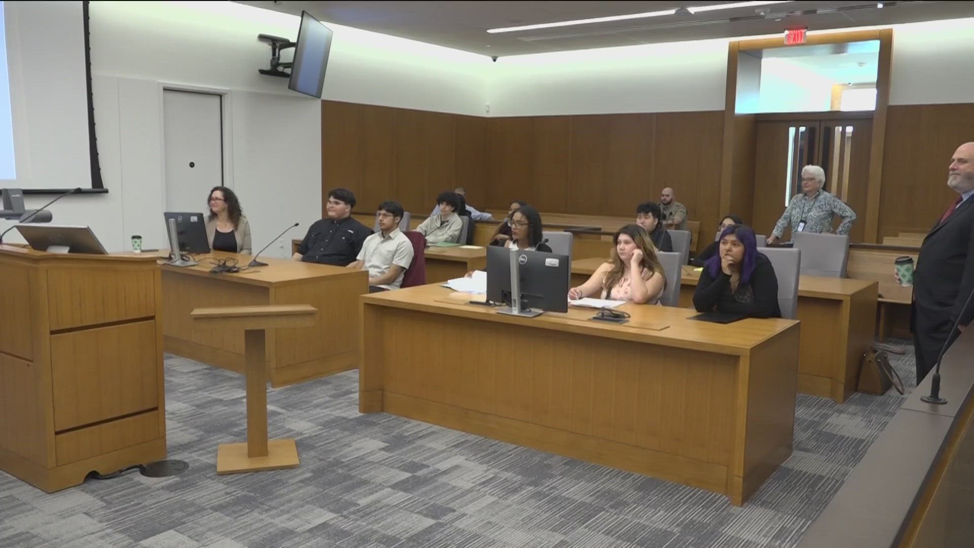 Travis County high school students jumped into the legal world for a mock trial in a real courtroom on Thursday.