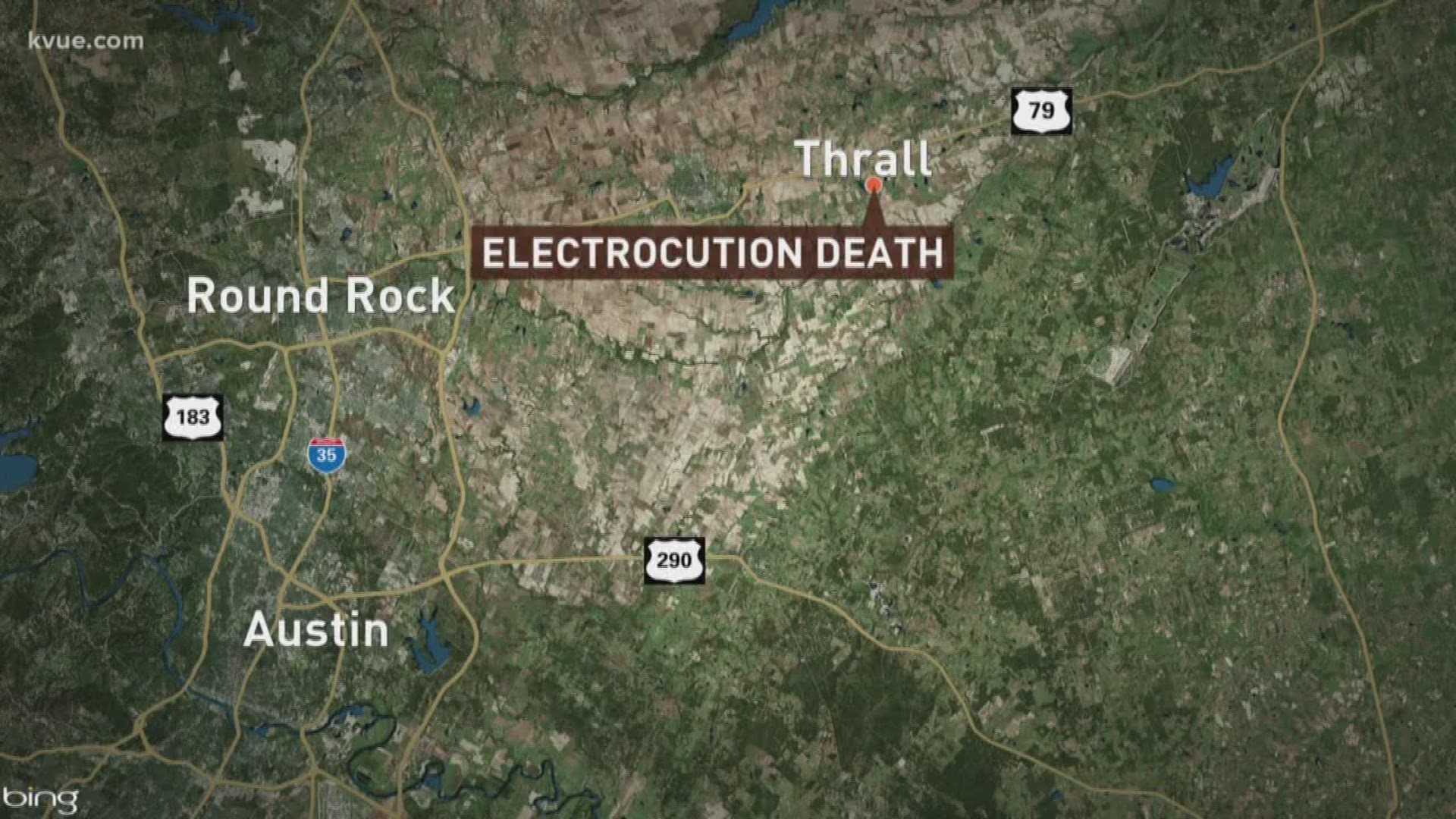 The Williamson County Sheriff's Office said the 20-year-old man was electrocuted while he was at work.
