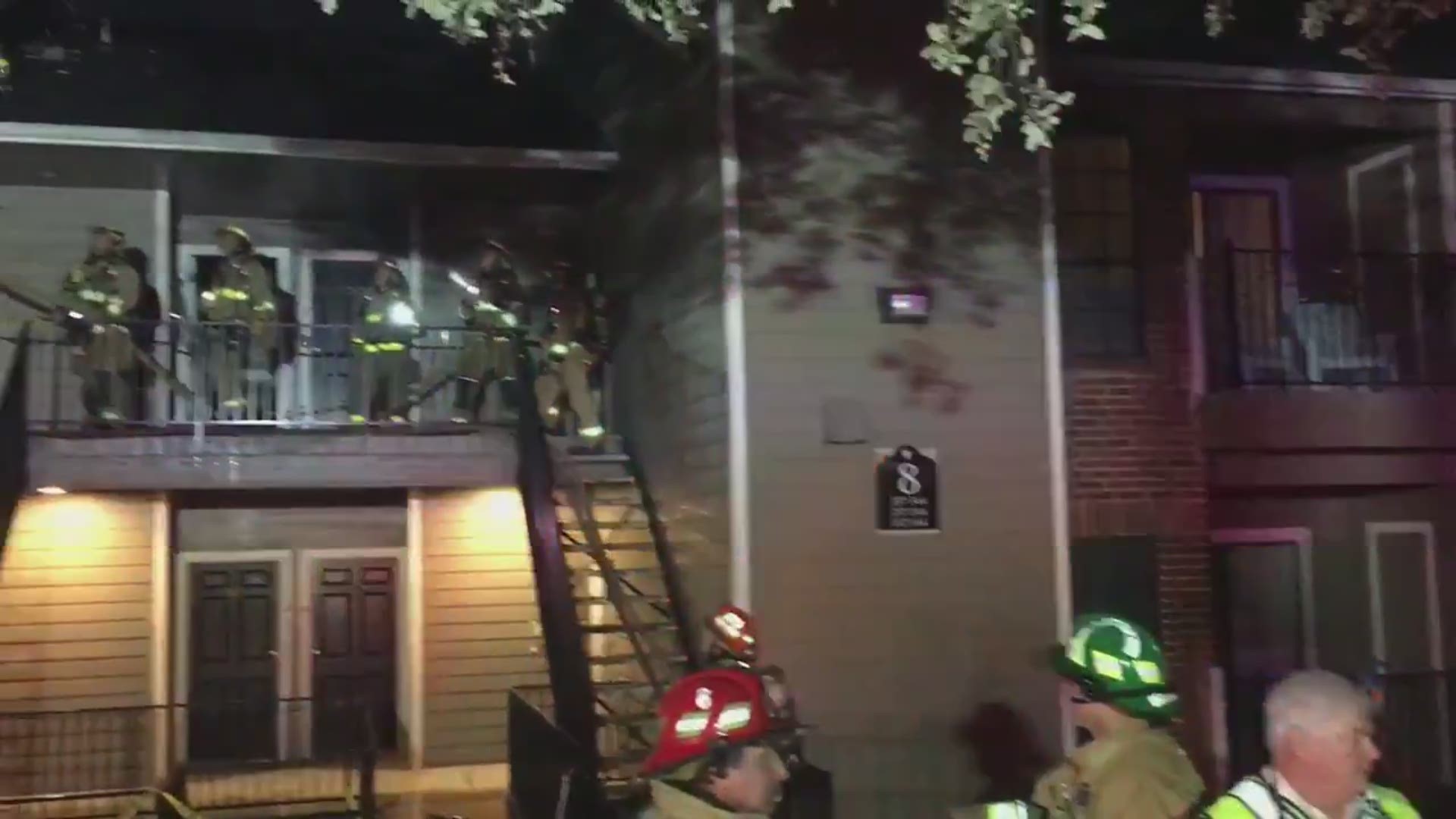 Ten people were displaced Tuesday night after a fire at the High Oaks apartments in Northwest Austin.