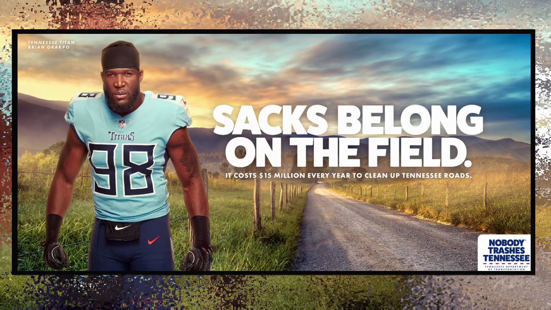The Tennessee Titans linebacker and former Longhorn defensive end is part of anti-littering campaign in Tennessee.