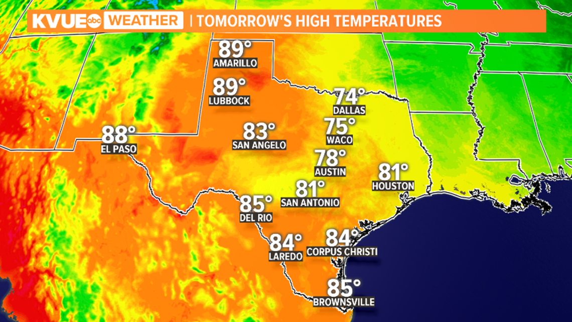 Austin weather Strong cold front moving into Central Texas