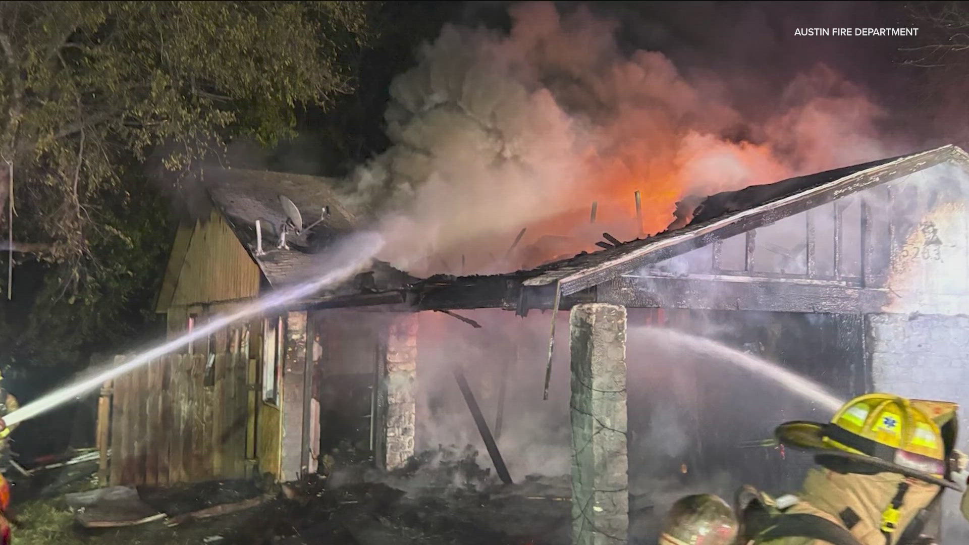 The Austin Fire Department said two adults and three children had to leave the home after the fire late Tuesday.