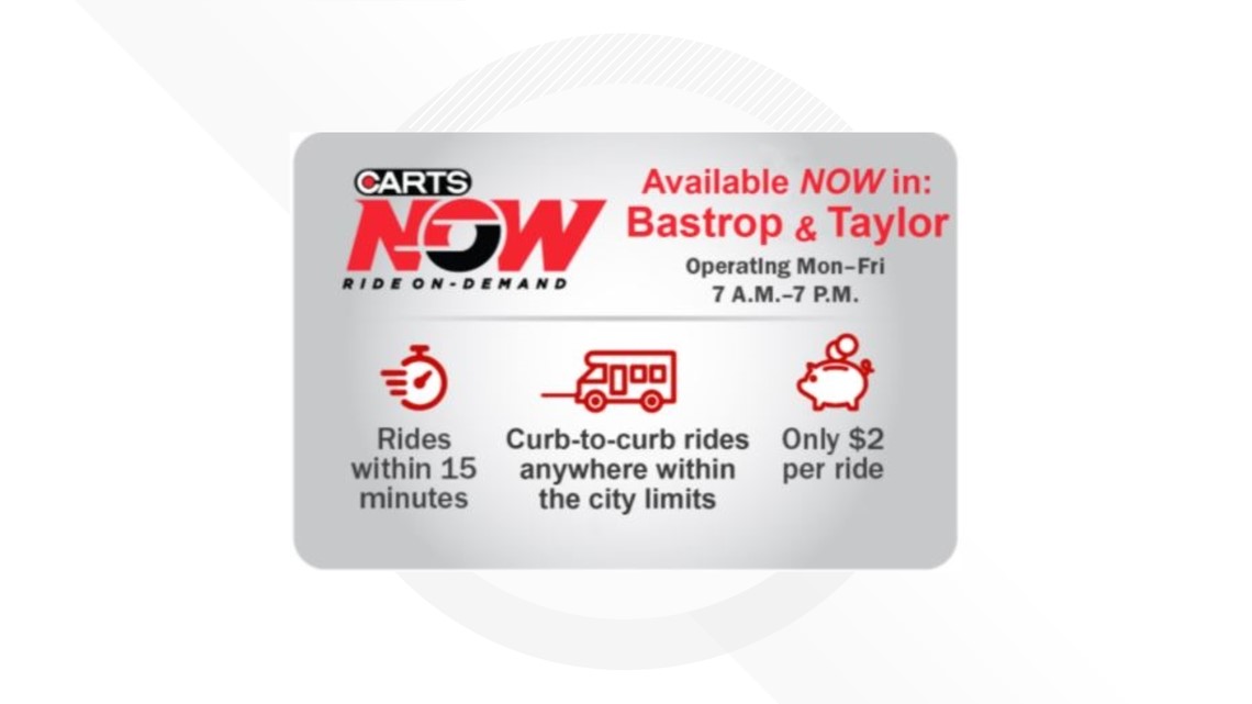 'CARTS Now' rides to Bastrop, Taylor no longer free; implementing 2