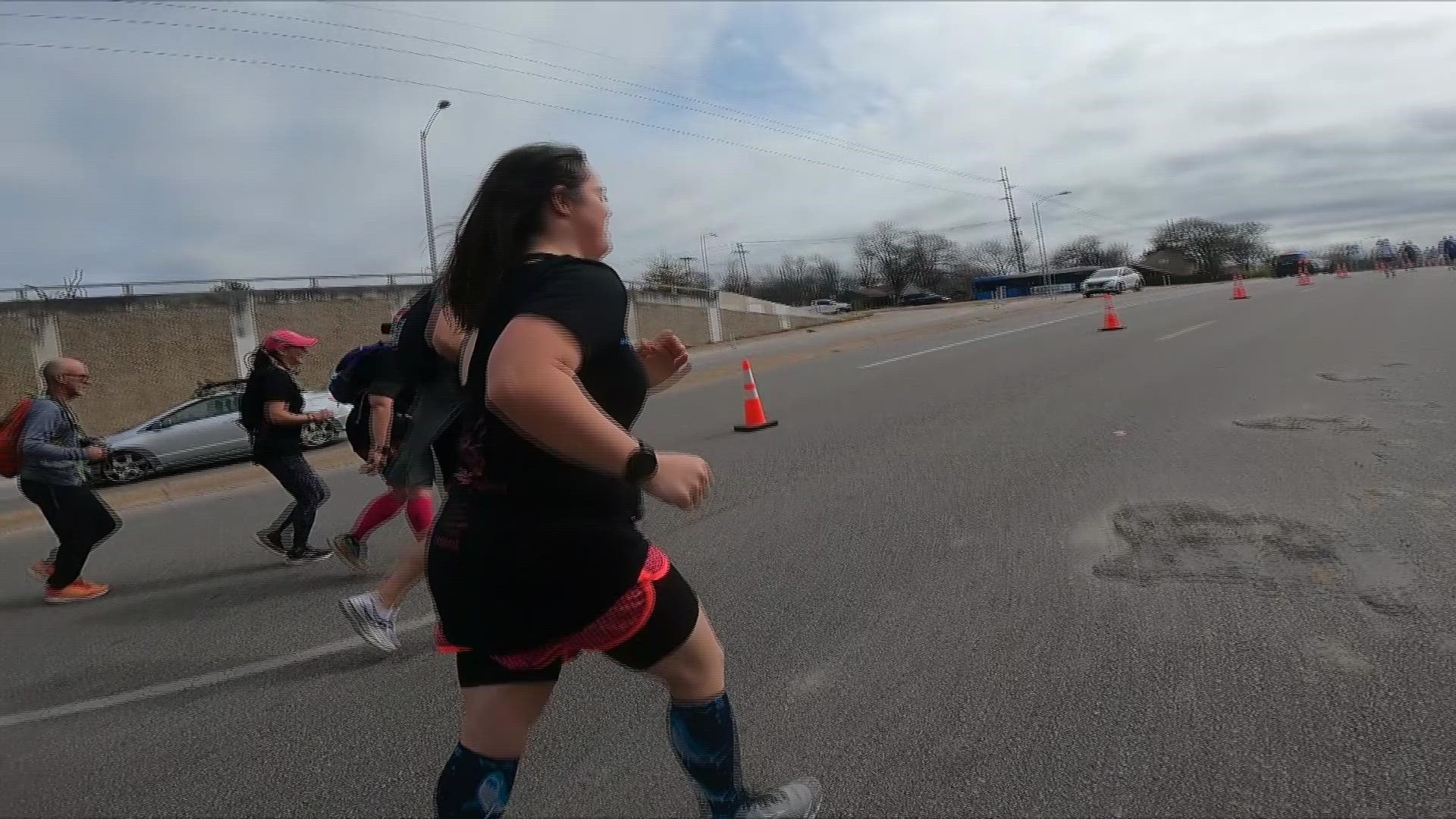 Kayleigh Williamson becomes the first person with Down syndrome to finish the Austin Marathon.