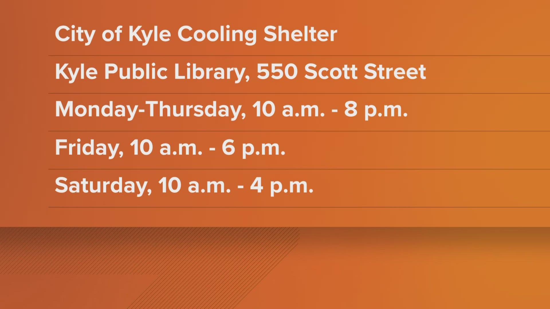 The City of Kyle now has a cooling center for people to escape the extreme heat.