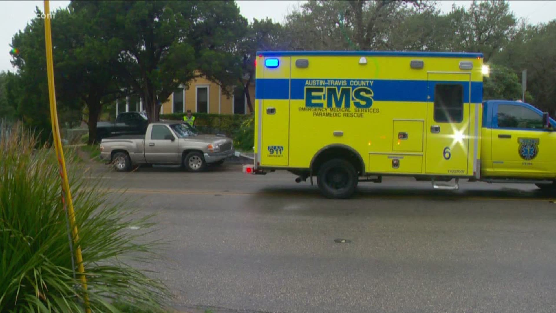 An Austin student is seriously injured after he was struck by a truck while waiting at a bus stop Wednesday morning.