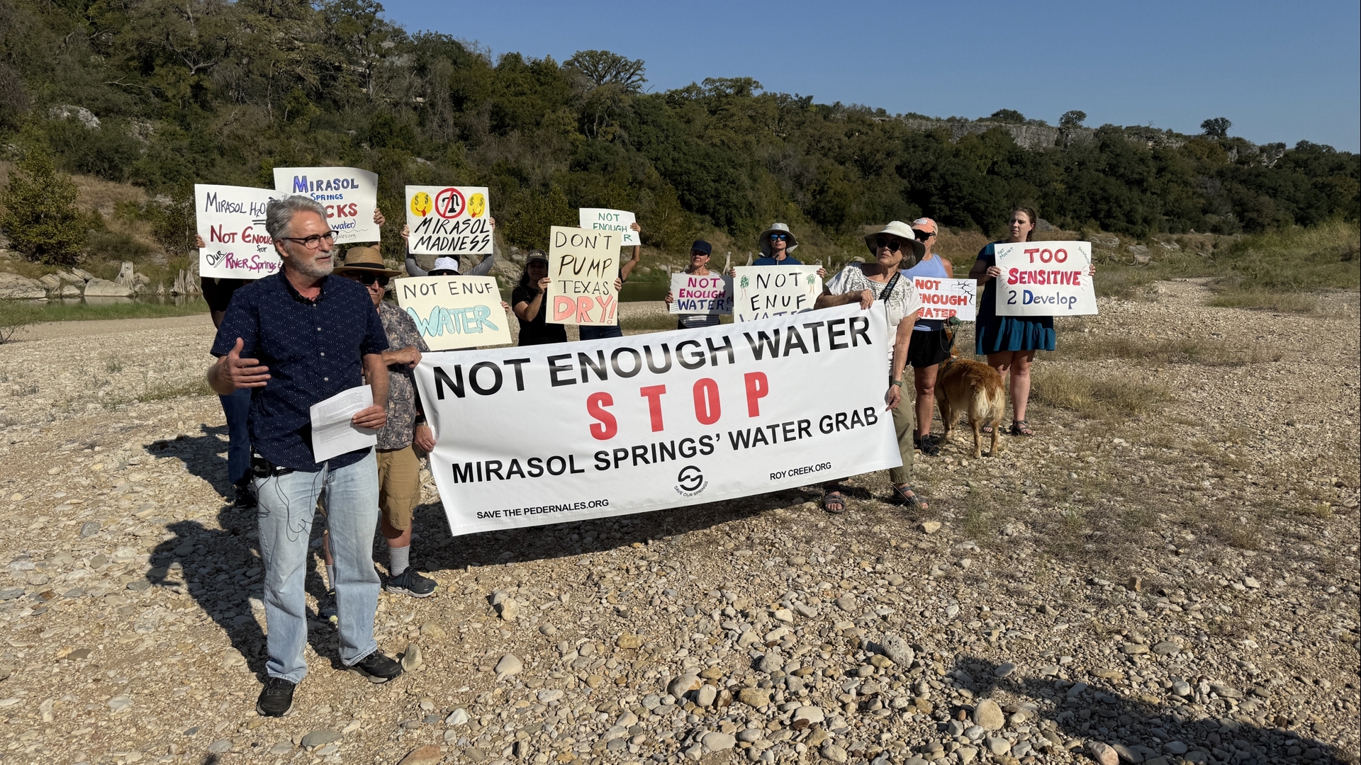 A large project near Dripping Springs plans to pump massive amounts of ground and river water. But neighbors and environmental groups are fighting to stop it.