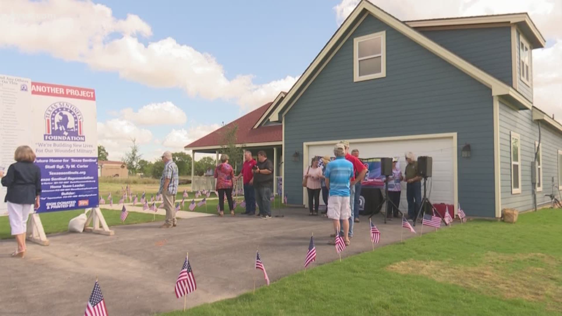 There's a new resident in Bastrop, and on this Flag Day the veteran received the perfect welcome home.