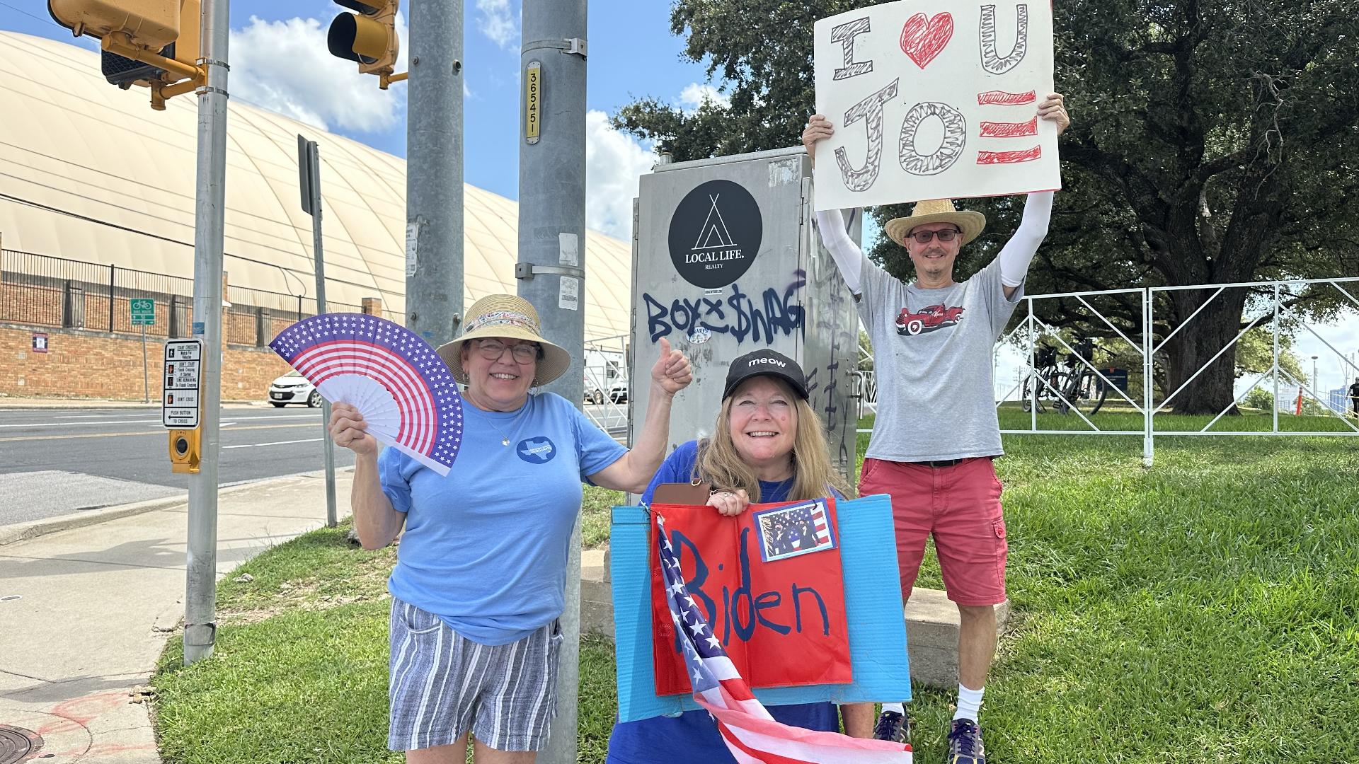 Supporters gathered as President Joe Biden traveled to speak in Austin. Biden commemorated the anniversary of the Civil Rights Act.