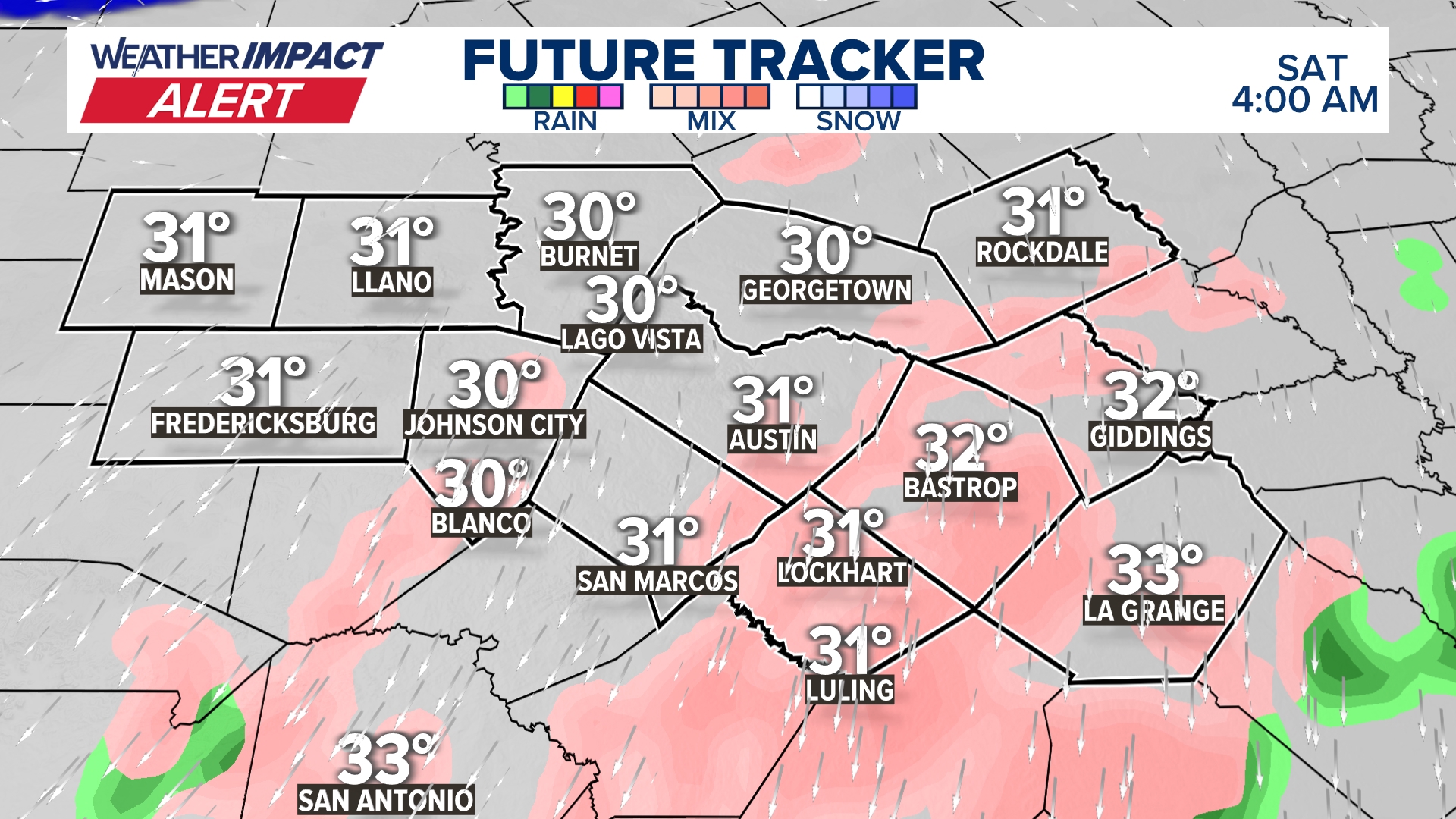 Weather Impact Alert: Light freezing rain possible for Central Texas on ...