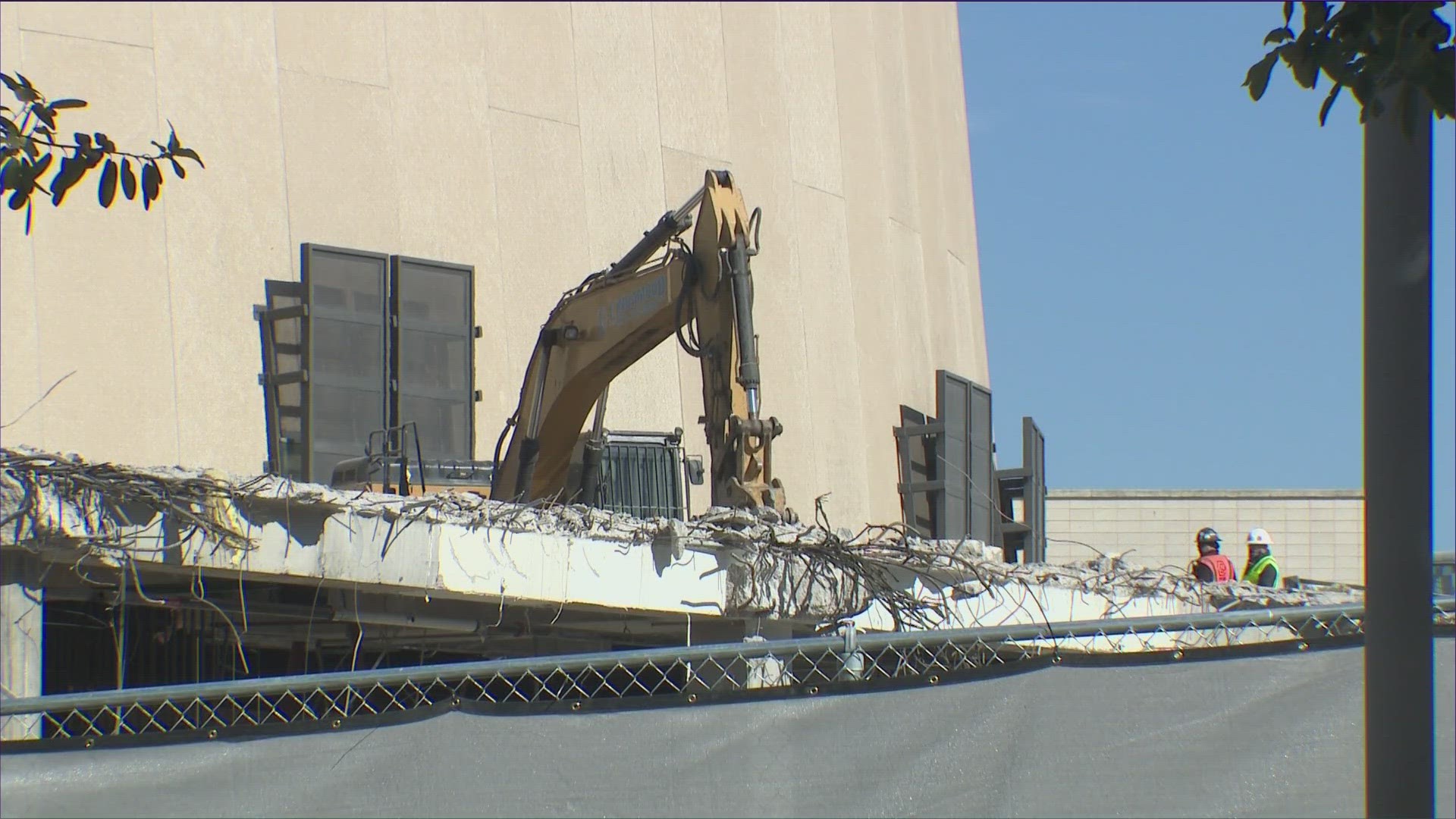 Demolition is underway at the Frank Erwin Center.