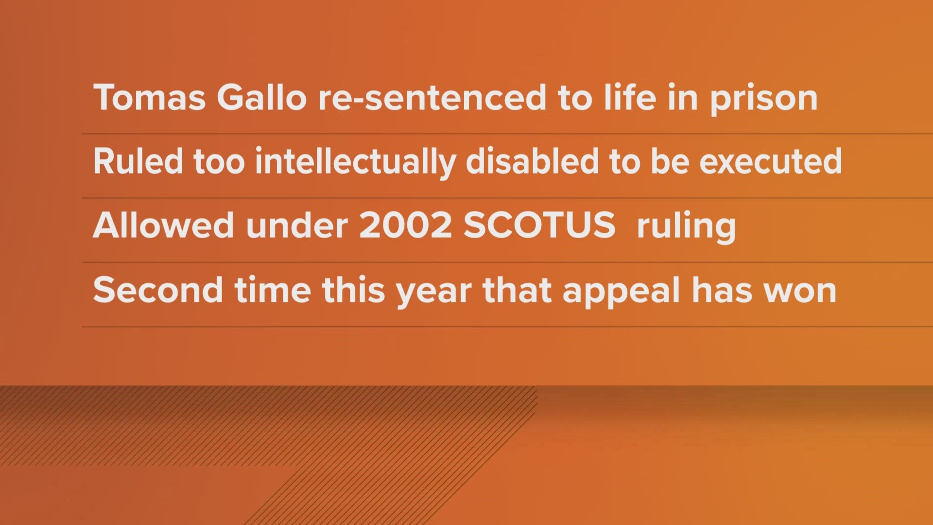 Thomas Gallo has instead been re-sentenced to life in prison for the murder of his girlfriend's three-year-old child.