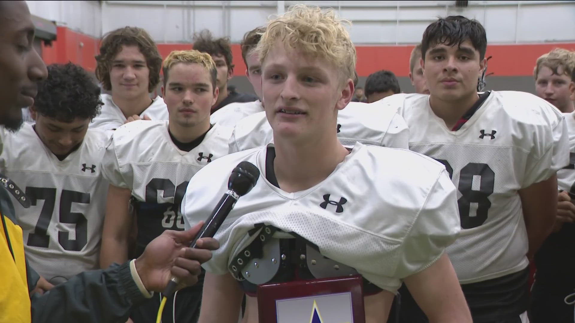 The sophomore quarterback helped lead his team in a victory during a playoff game against Goliad.