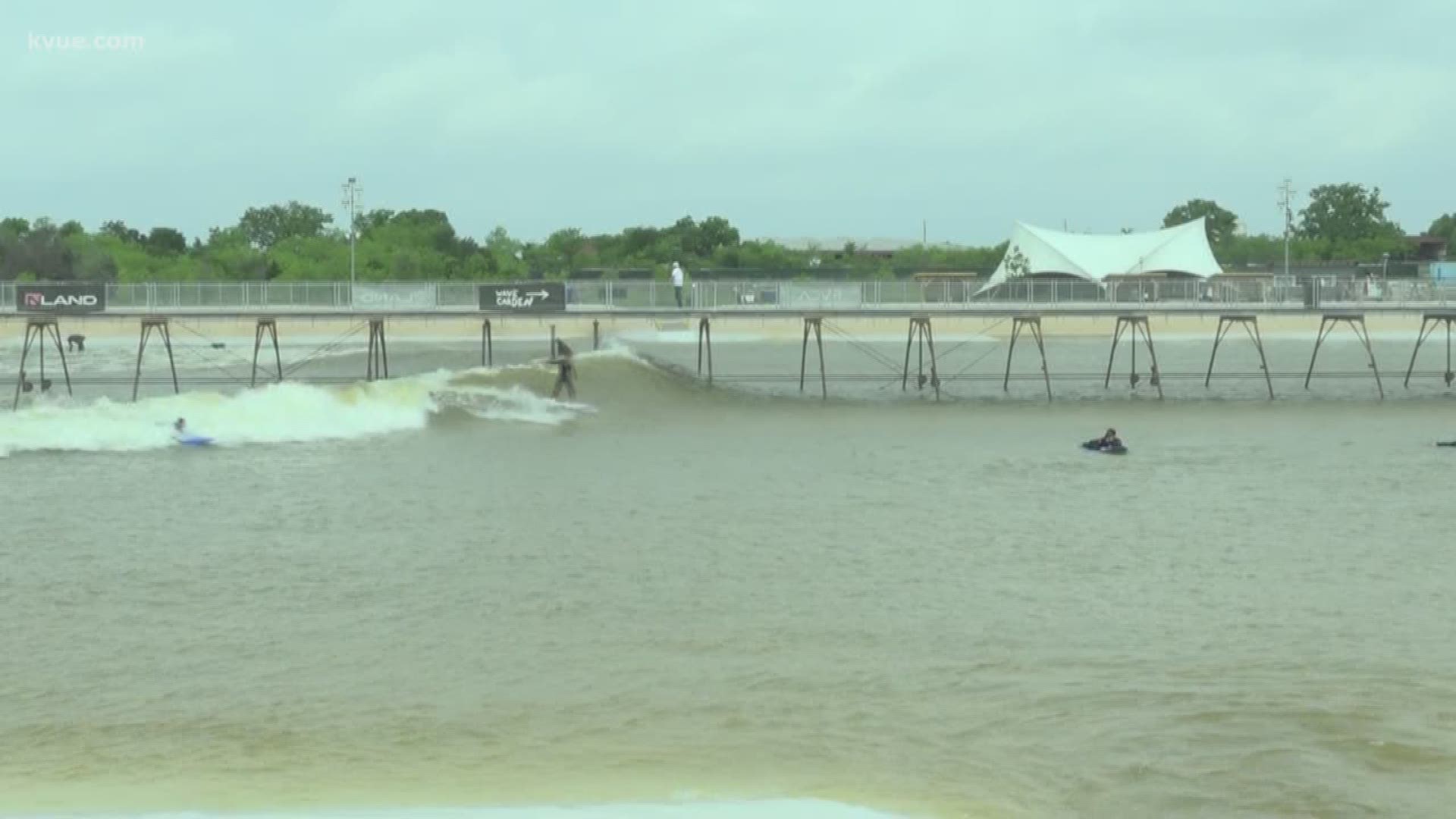 Some of the morning crew tried hitting the waves at Central Texas' own surf park.