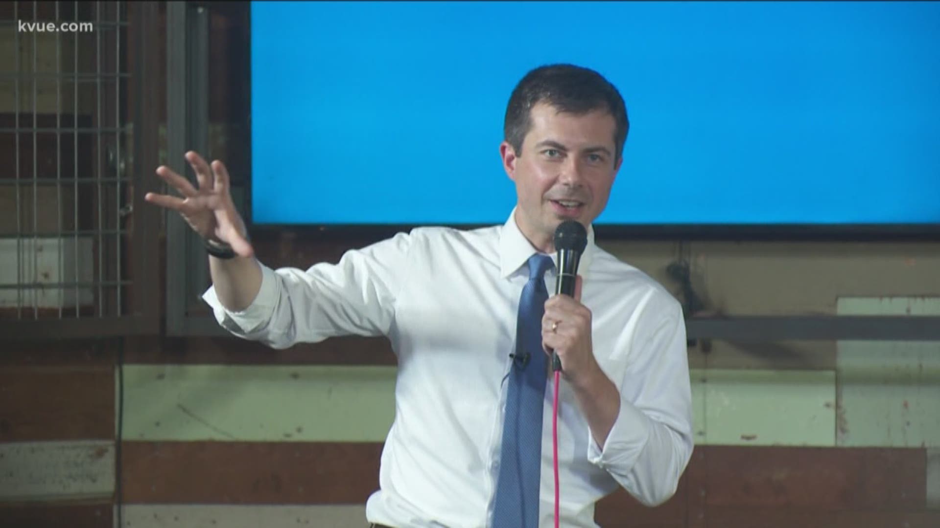 After speaking at a gun safety forum on Saturday morning, 2020 presidential candidate Pete Buttigieg met with voters in Austin.