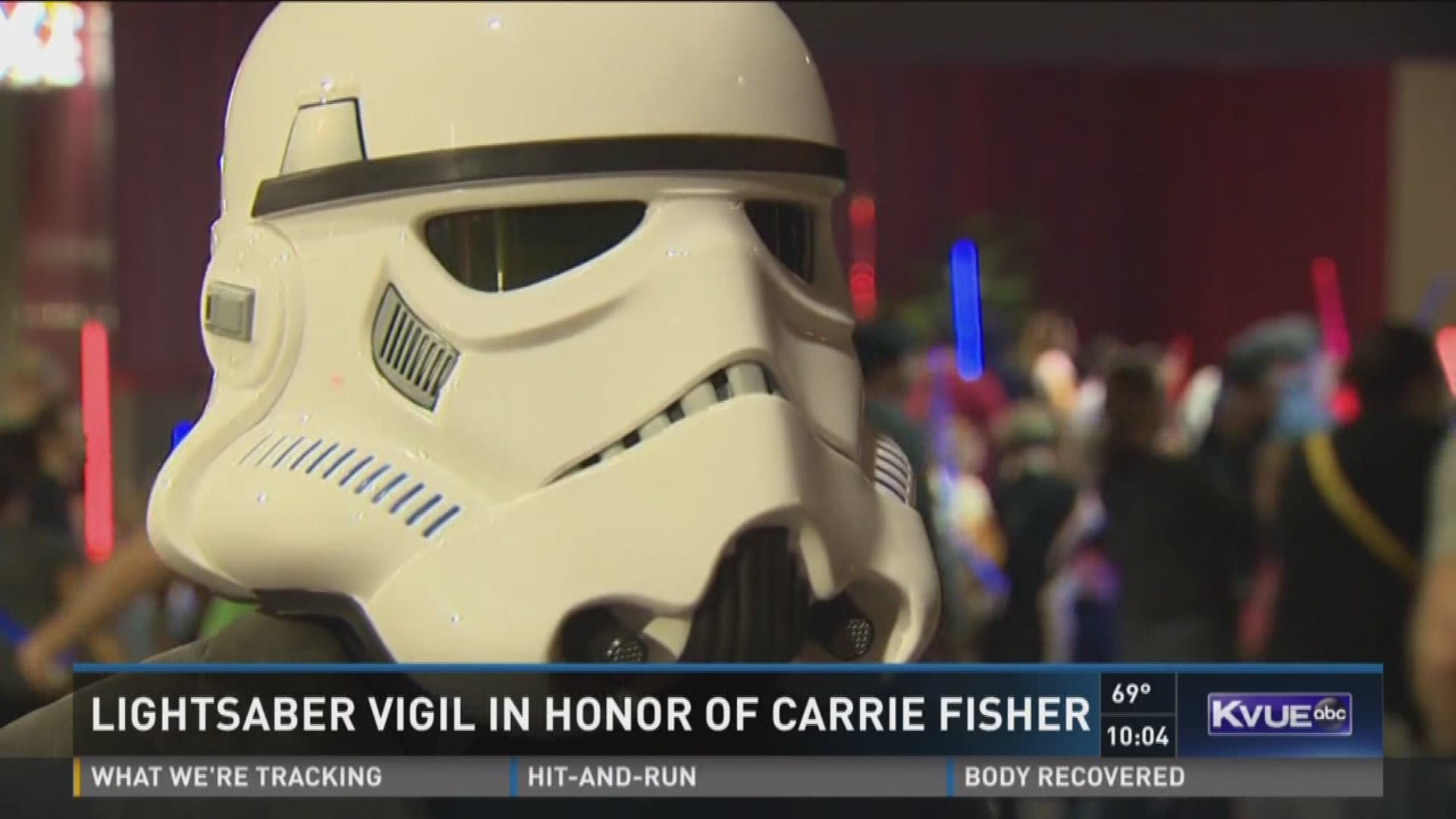 Lightsaber vigil in honor of Carrie Fisher