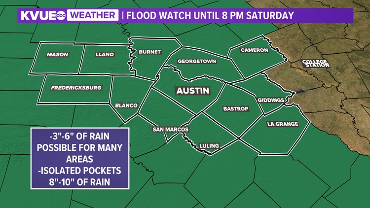 Flood risk continues for Central Texas through Mother's Day