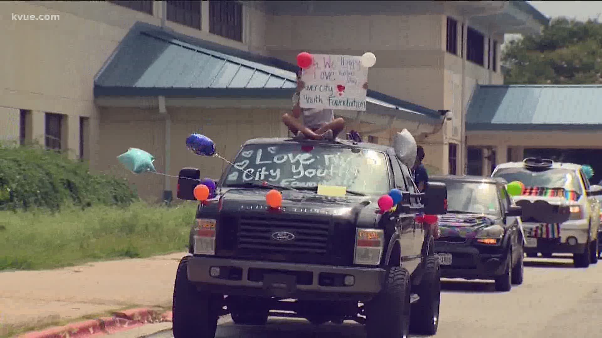 The Father's Day celebrations started a day earlier in Austin, with a car parade through the Dove Springs community.