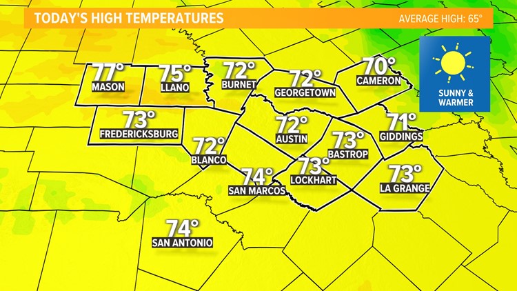 Central Texas thawing out this weekend; tracking warmth