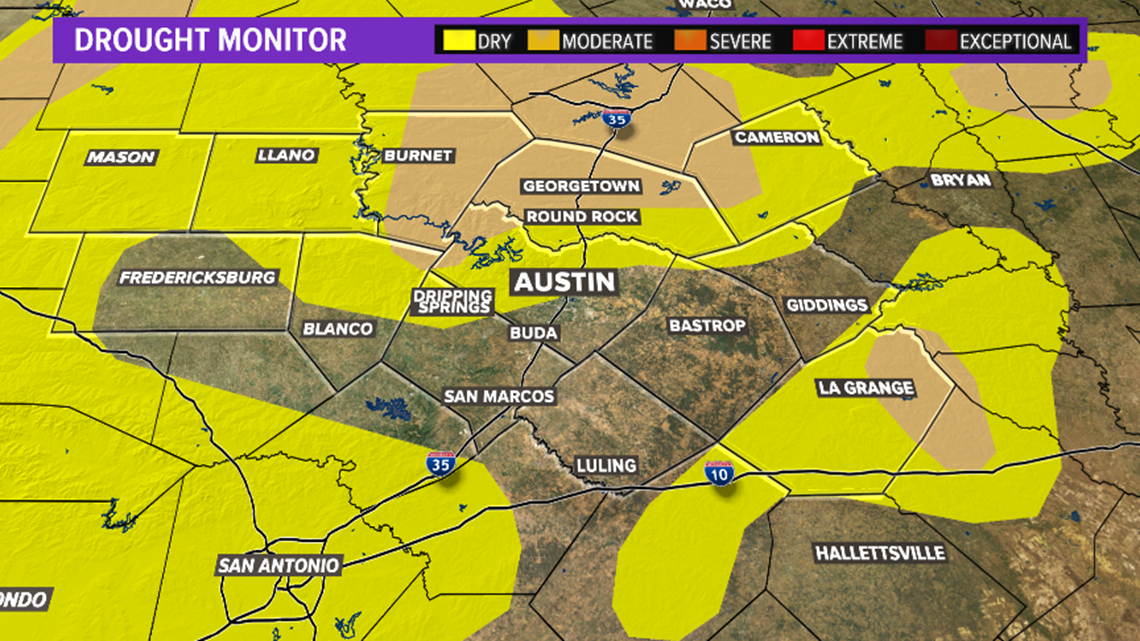 Parts of Central Texas now in 'moderate' drought; seasonal outlook