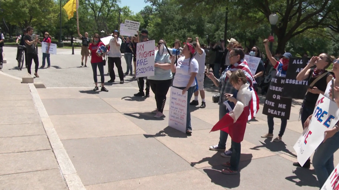 Protesters rally in Downtown Austin to reopen economy | kvue.com