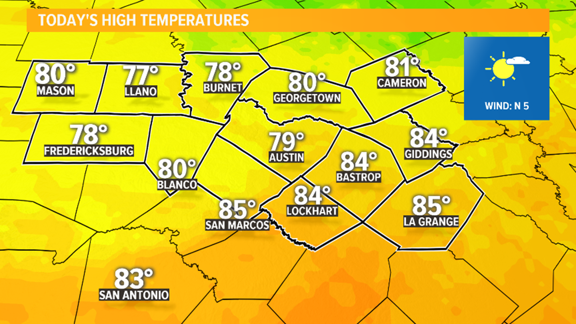 El clima en Austin miércoles 11 de noviembre